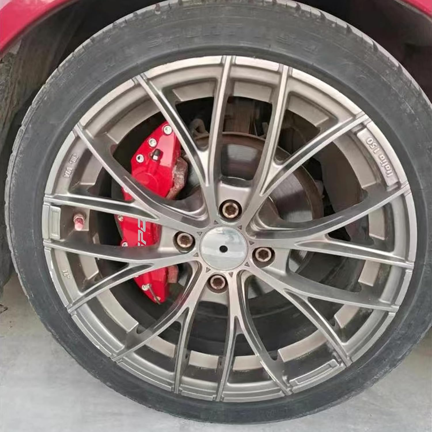 Universal ABS Plastic Car 3D Disc Brake Caliper Covers with Logos Front Rear Auto Accessories (Plastic ABS- Red, 2x 280mm)