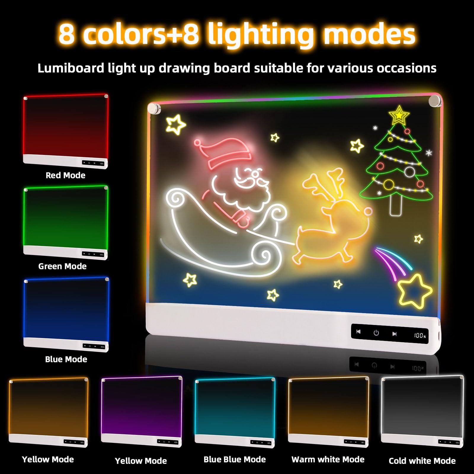 Tableta de Dibujo iluminada Creativa para niños y niñas, Ideal para Jugar y Aprender de Noche, Juego de Dibujo de Actividades Divertidas en Familia