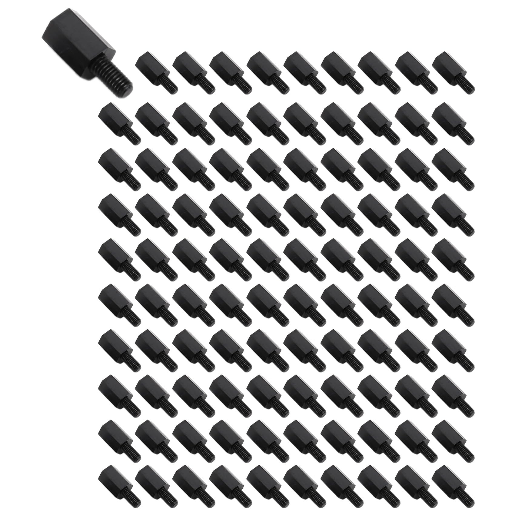 detee 100Pcs M3 Thread 8mm+6mm PCB Fixed Nylon Hex Standoff Spacer Pillar