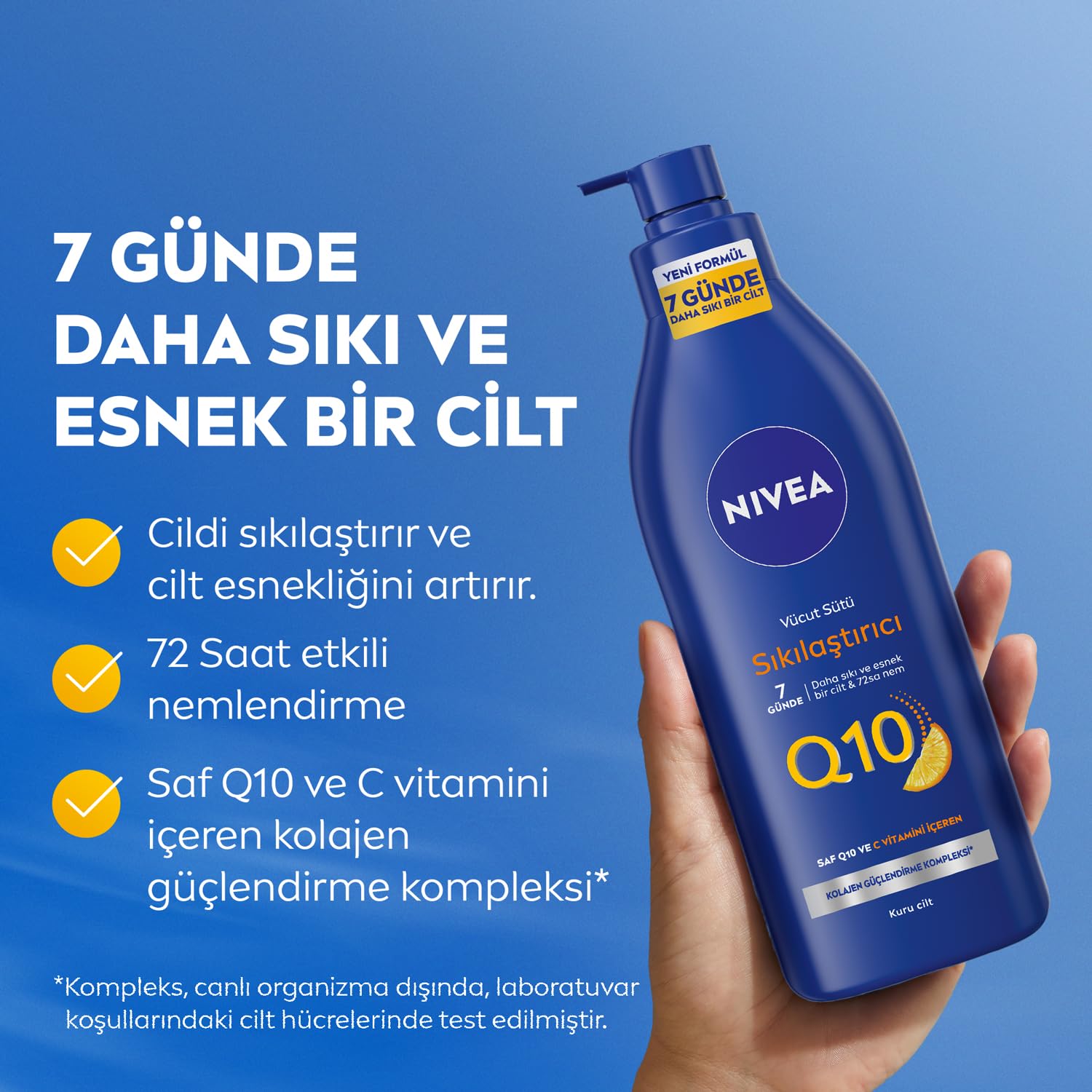 NIVEA Q10 Sıkılaştırıcı Vücut Losyonu 250 ml,72 Saat Nemlendirici,7 Günde Sıkılaşma,Esnek Cilt,C Vitamini,Kolajen,Normal Ciltler İçin + NIVEA Sıkılaştırıcı Vücut Sütü 400 ml