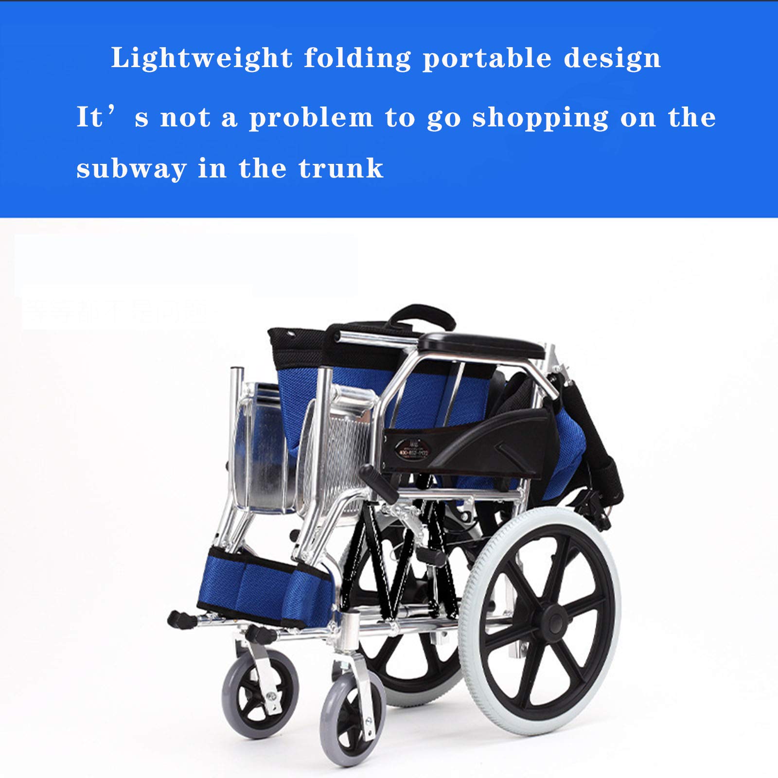 Silla de Ruedas de Aluminio Plegable para el hogar, Silla de Ruedas Multifuncional, Silla de Ruedas Manual Ligera para discapacitados y Ancianos