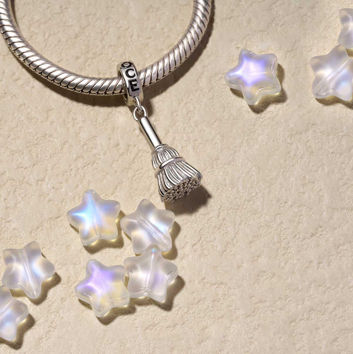 GNOCE Witch Broomstick Pendant Charm Sterling Silver Witch Broomstick Dangle Charm Fit Bracelet/Necklace for Women Wife/Jewelry Gift