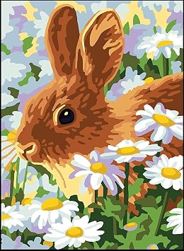 RTO Collection DArt Needlepoint Printed Tapestry Canvas 22X30cm-Rabbit, Rabbit