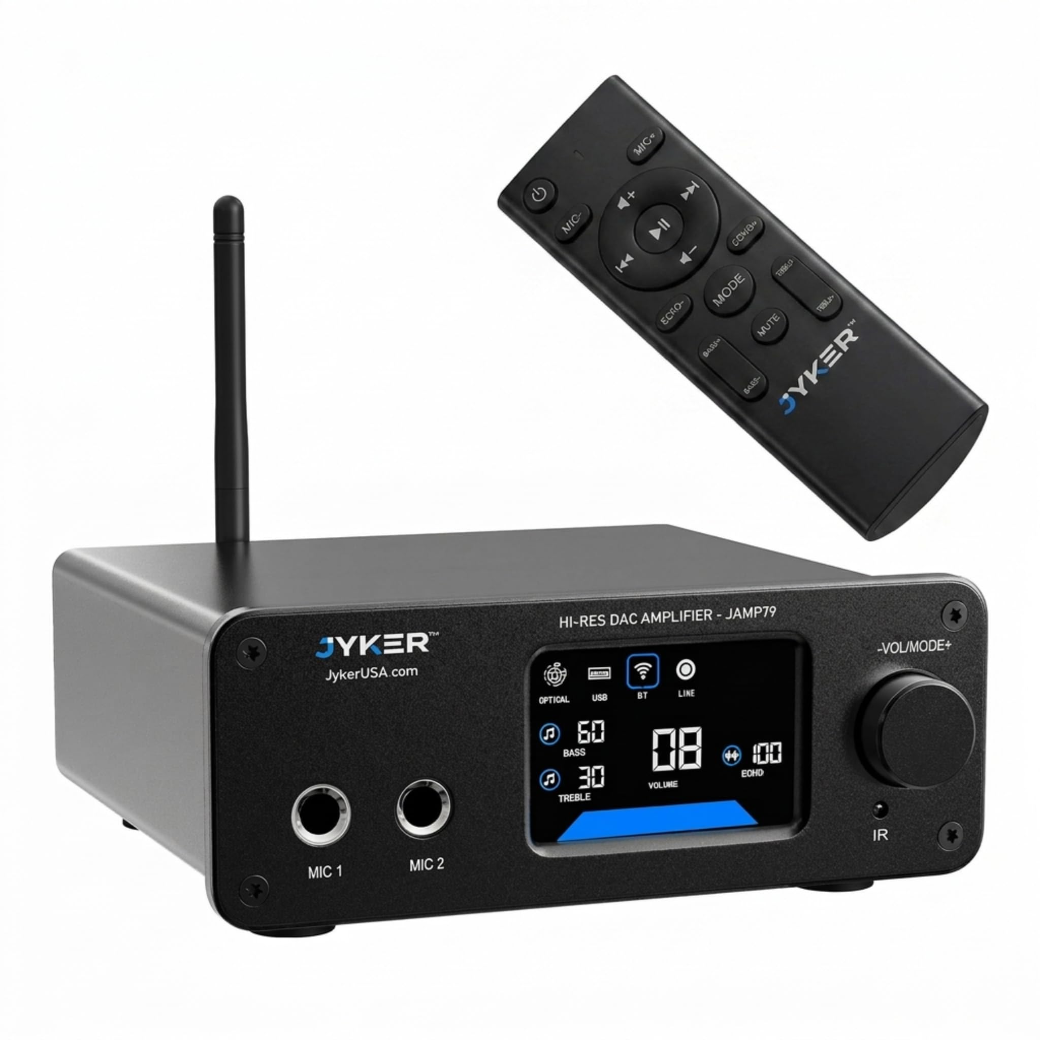 Amazon.com: Jyker Hi-Fi DAC Stereo Amplifier w/Bluetooth 5.2-2