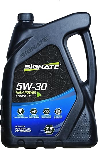 Signate Car Engine Oil for Petrol, CNG and Diesel Car, Synthetic Engine Oil for Cars, Anti-Wear Car Engine Oil for Reduced Maintenance Cost, 3.5L