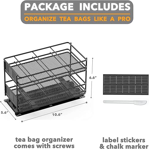 Miniatura 9 de SpaceAid Organizador de especias extraíble para gabinete, 2 cajones de 2 niveles, organizador de bolsas de té extraíble para gabinete
