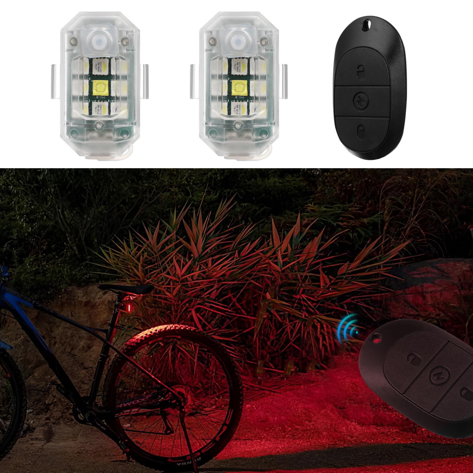 YARNOW 1 Set Luci Notturne Fari Luci per Bici Bici Luci per Passeggino Ad Alta Luminosità (2 Luci)