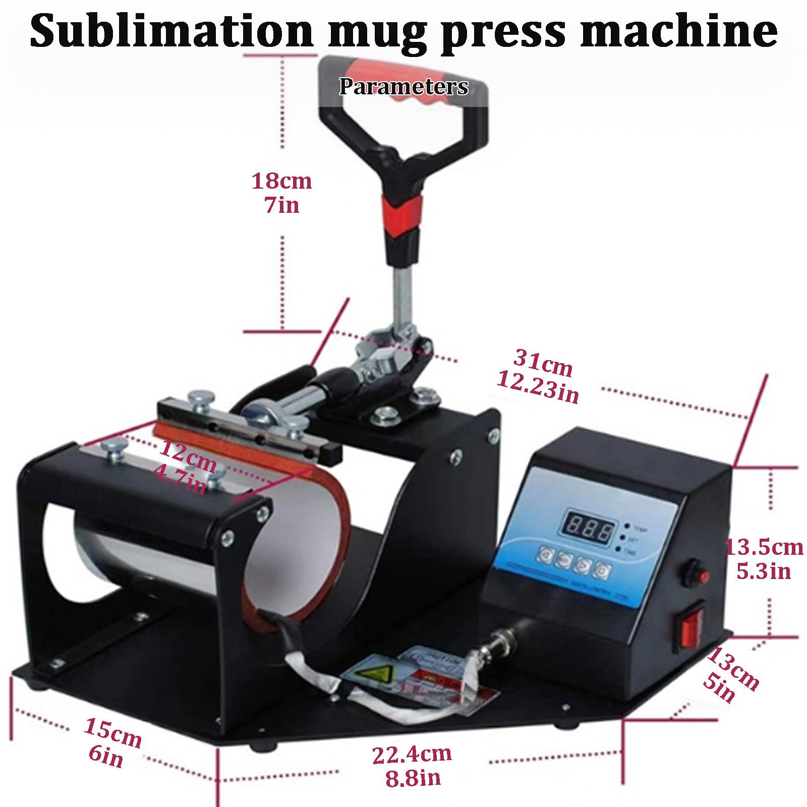 Prensa TéRmica 2 En 1 Para Vasos, Prensa TéRmica, Para ImpresióN Por Transferencia TéRmica En Tazas De 11 Oz, Con Control Digital, ImpresióN Por SublimacióN Para Tazas