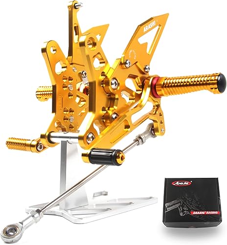 Vista 13 de Arashi (Versión 2.0) Repuestos traseros para Suzuki GSXR 600 750 2011-2021 Accesorios de motocicleta Reposapiés ajustables Conjuntos traseros Negro