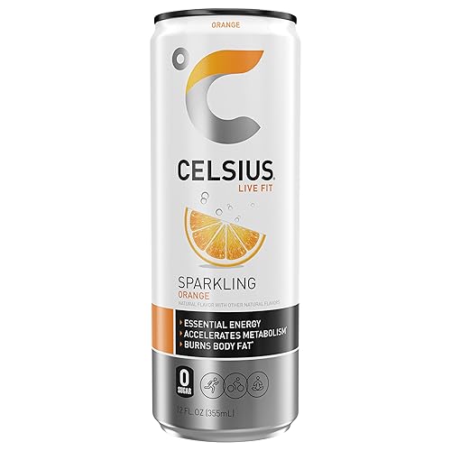 Celsius, Enrgy Drnk Sprklng Orang - 12 onzas