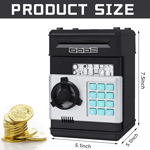 Miniatura 3 de Banco de dinero para niños, caja de ahorro de dinero, caja de ahorro de dinero, bloqueo de código de contraseña para niños, alcancía, dinero en