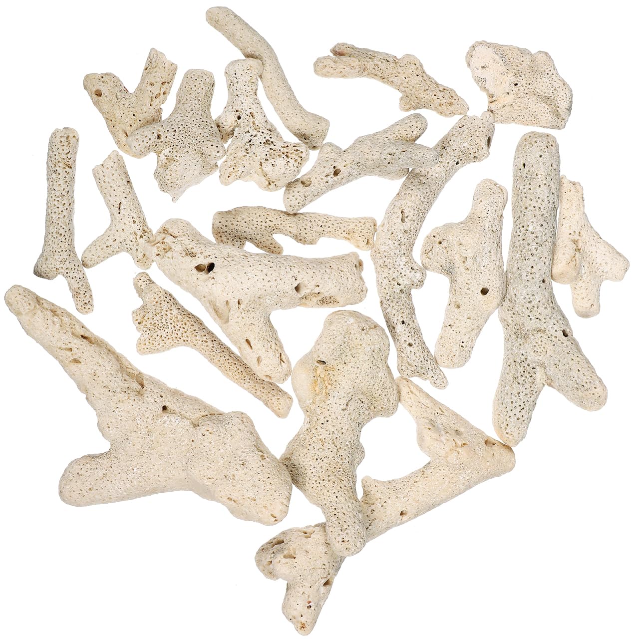 BESPORTBLE Natural Crushed Coral Stones for Aquarium Filter Media 3-10cm Large Porous Rocks for Fish Tank Water pH Buffer and Decoration 500g Sea Gravel Substrate for Pond