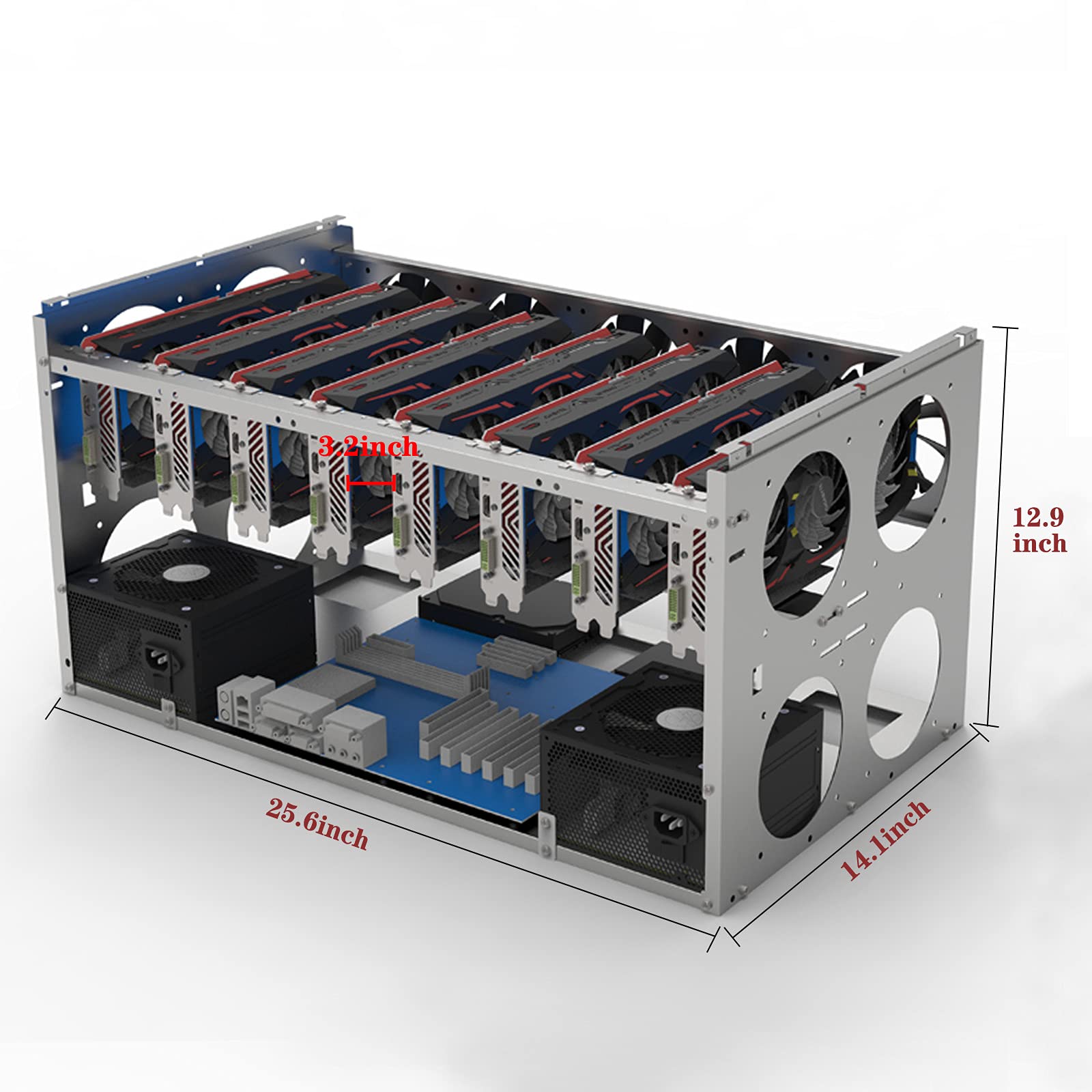 MLLIQUEA Mining Rig Frame - 6/8/10 GPU Stackable Mining Bitcoin Computer  Steel Case Rack for Crypto Currency Bitcoin Mining ETH/ETC/ZEC Ether  Accessories Tools-Frame Only, Fans&GPU is not Included: Amazon.co.uk:  Computers & Accessories