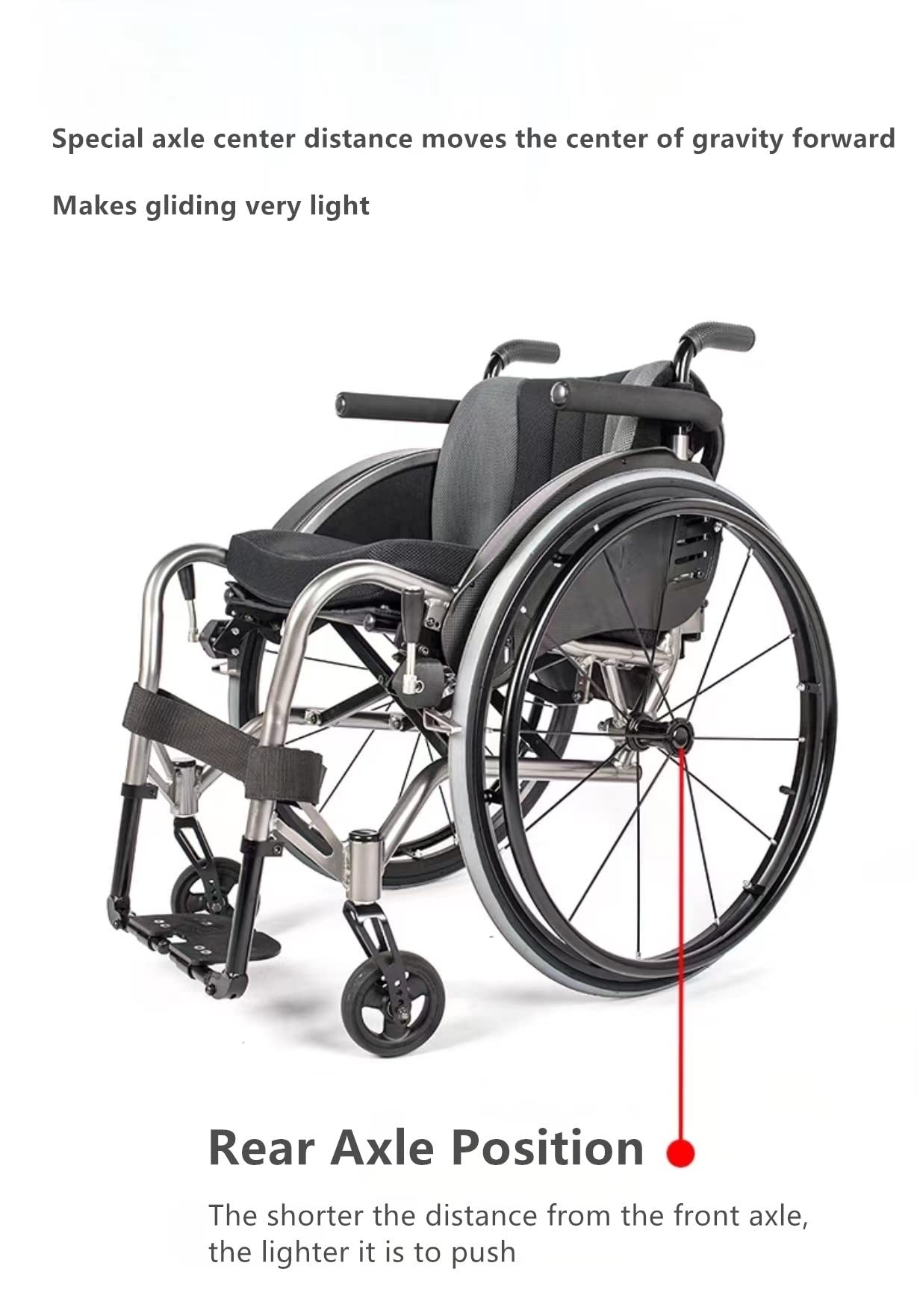 Składany, Ręczny, Samobieżny,Lny, Przenośny, Sportowy Wózek Inwalidzki Ręczny Wózek Inwalidzki/a/Sitting Width 16.55 Inch
