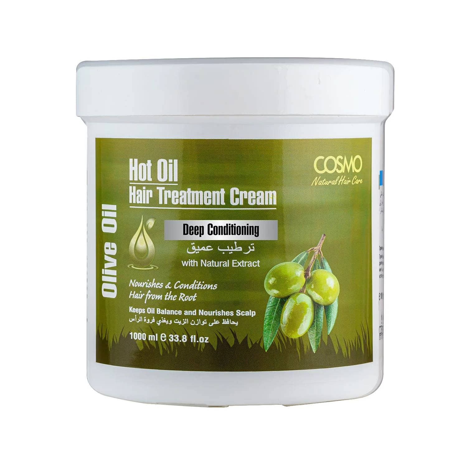 Cosmo Hot Oil Hair Treatment Cream Olive Oil 1000ml | Deep Conditioning | Nourishes & Conditions Hair From the Root | Natural Hair Care-image-21
