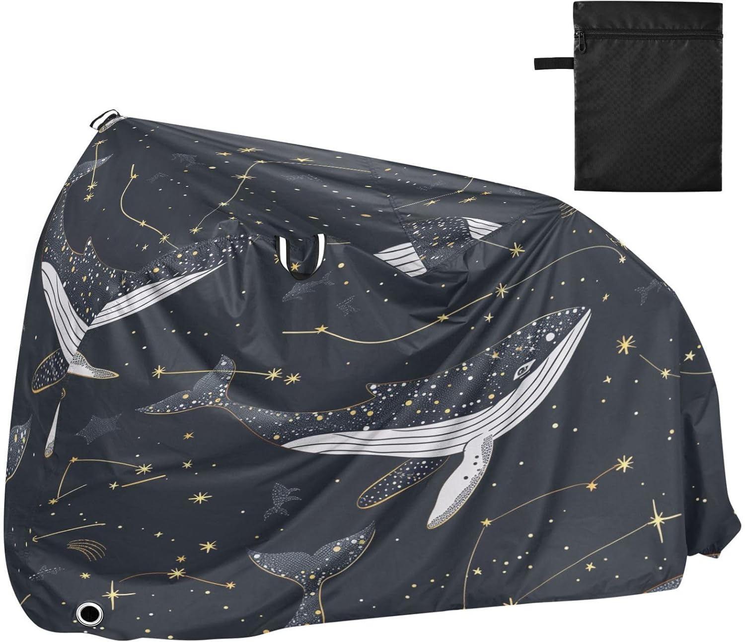 ALAZA Whale Constellation Starry Bike Cover Waterproof Outdoor Ebike Bicycle Covers Tarp Protection for 1/2 Bikes, Sun UV Dust Wind Proof