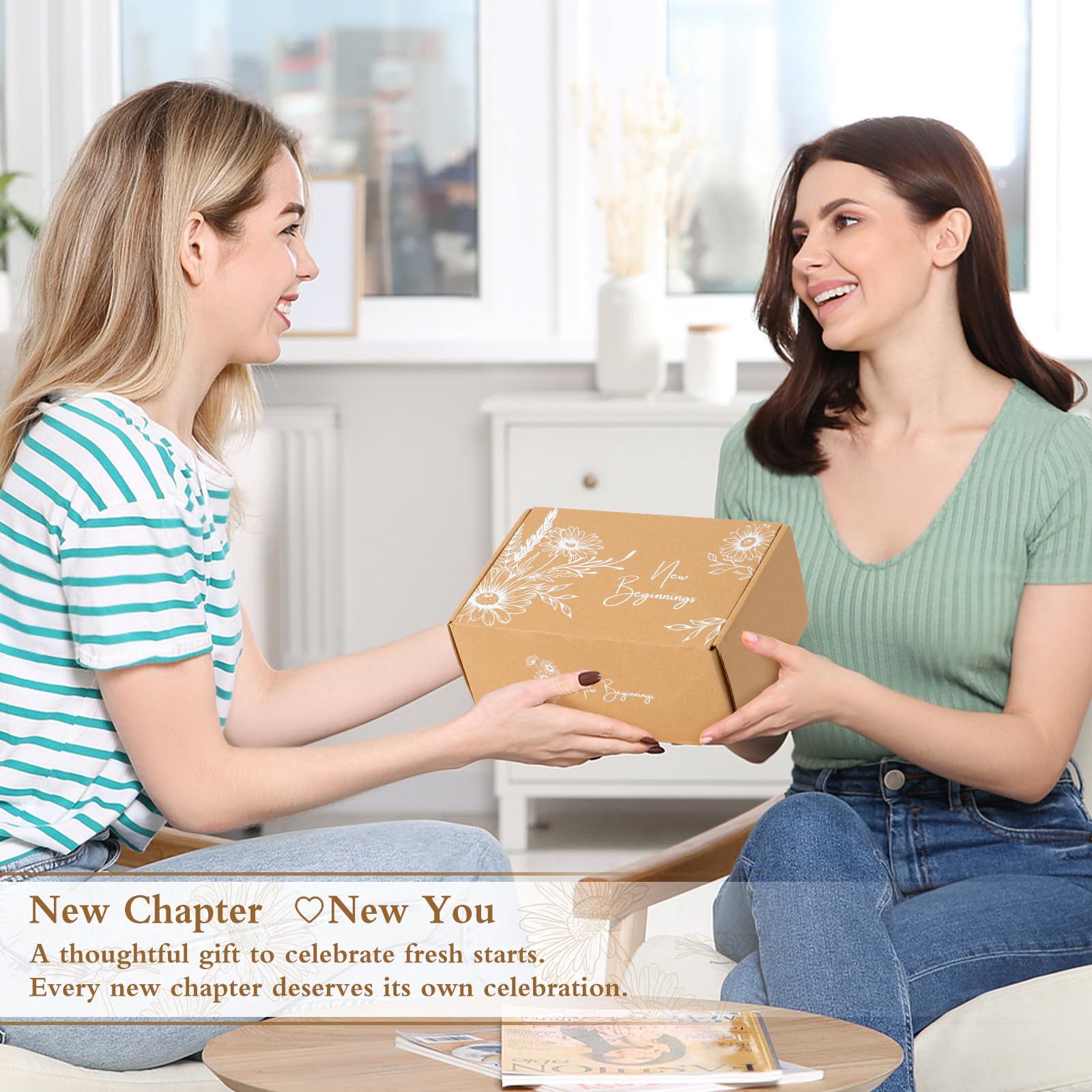 iAOVUEBY New Beginnings Gift Box for Women, Farewell Goodbye Gifts for Coworkers Leaving Job, Going Away Gifts for Friends, New Job Graduation Retirement Divorce Congratulations Gift for Her