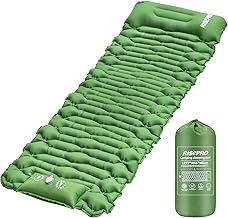 RISEPRO Camping Sleeping Pad Air Mattress - Inflatable Ultralight Ergonomic Design Compact Airpad Backpacking Hiking Outdoor Activities Green