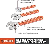 Vista 2 de Crescent Juego de llaves de agarre de cojín ajustables de 3 piezas de 6 pulgadas, 8 pulgadas y 10 pulgadas - AC26810CV