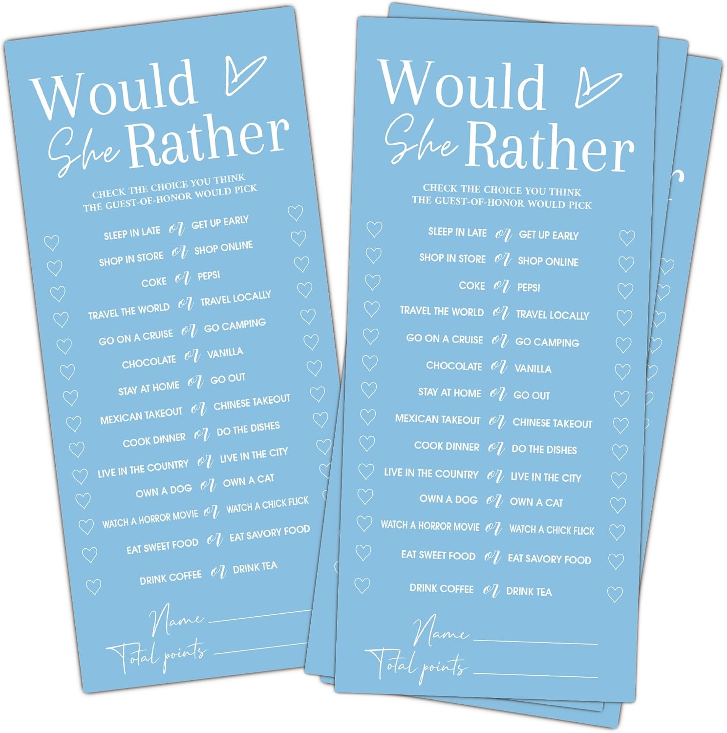 Minimalist Blue Wedding Shower Games Cards, Advice for The Newlyweds, Bridal Shower Games, Engagement Party Wedding Card for 25 Guests, Bridal Party Supplies 4x9inch-A22