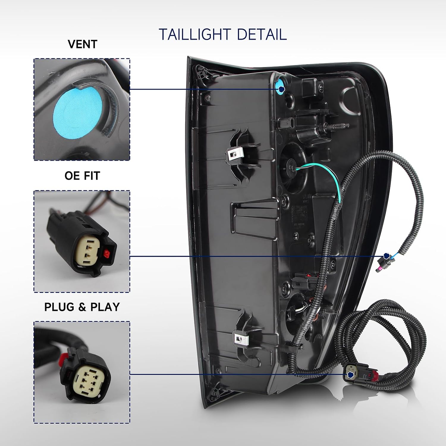 Tail Lights Assembly Compatible with 2019-2025 GMC Sierra 1500/2500HD/3500HD, Taillights for Sierra PRO/SLE/Elevation Halogen Rear Tail Light Left Driver Side Replace GM2800309 84968736