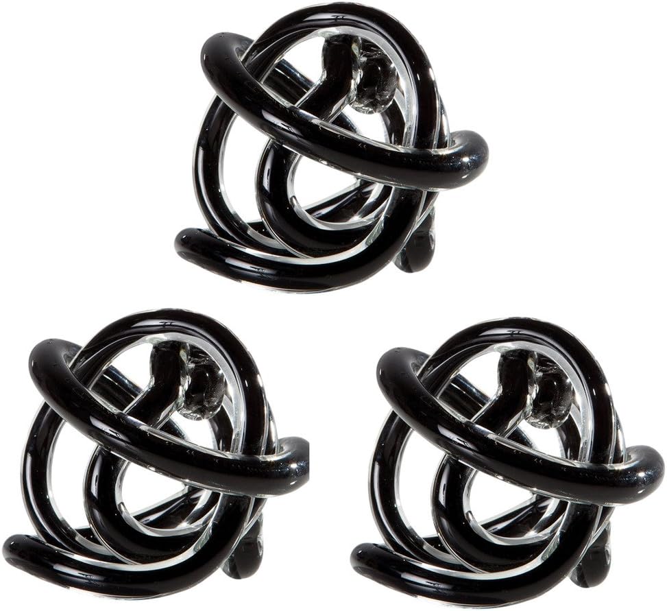 Orbit Black Glass 3" Diameter Small Décor Balls, Pack of Three (Bundle) Home & Kitchen