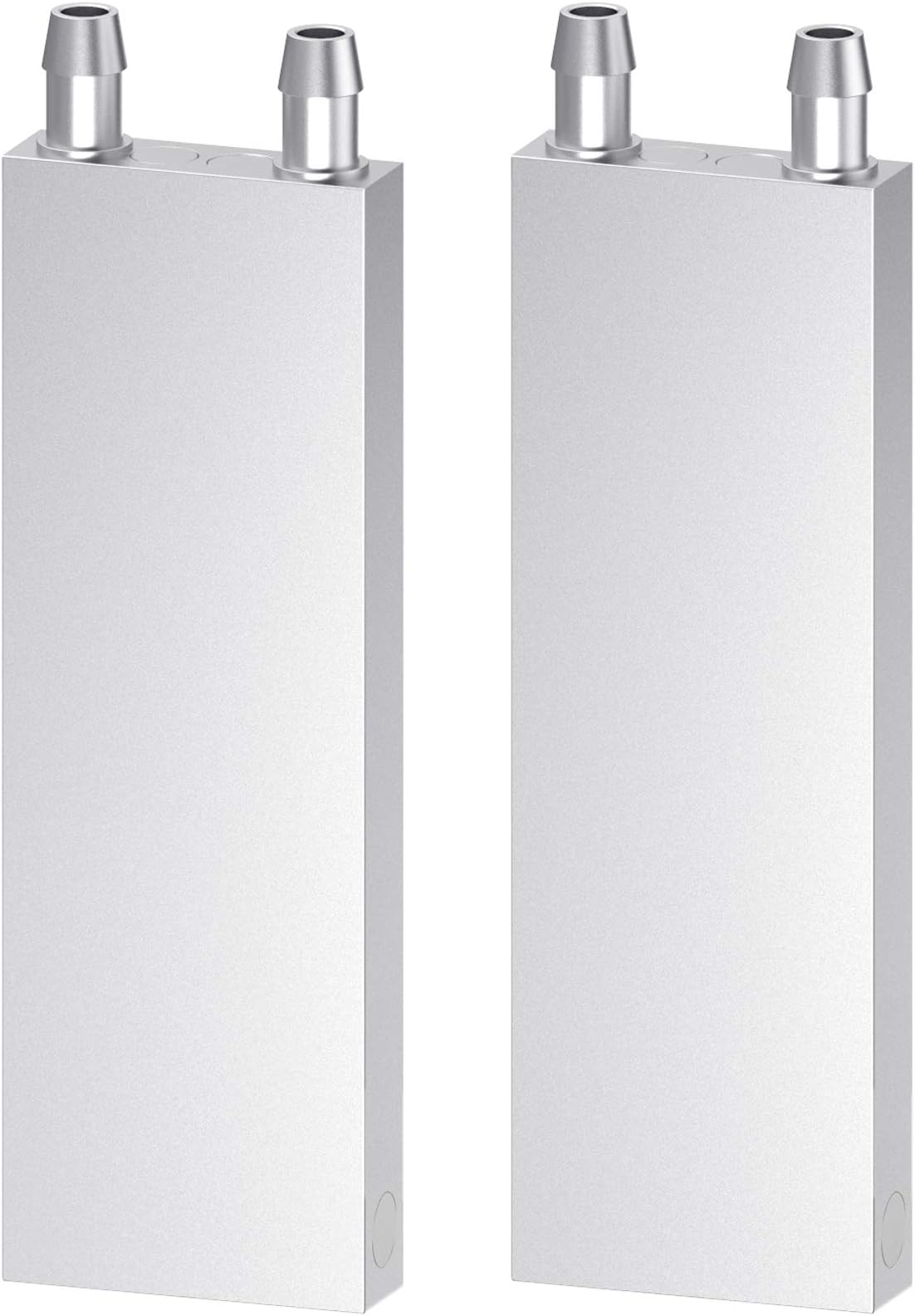 Aluminum Water Cooling Block, Liquid Water Cooler Heat Sink System for PC Computer CPU Graphics Radiator Heatsink Endothermic Head Silver 2pcs(40mm x 120mm x 12mm)