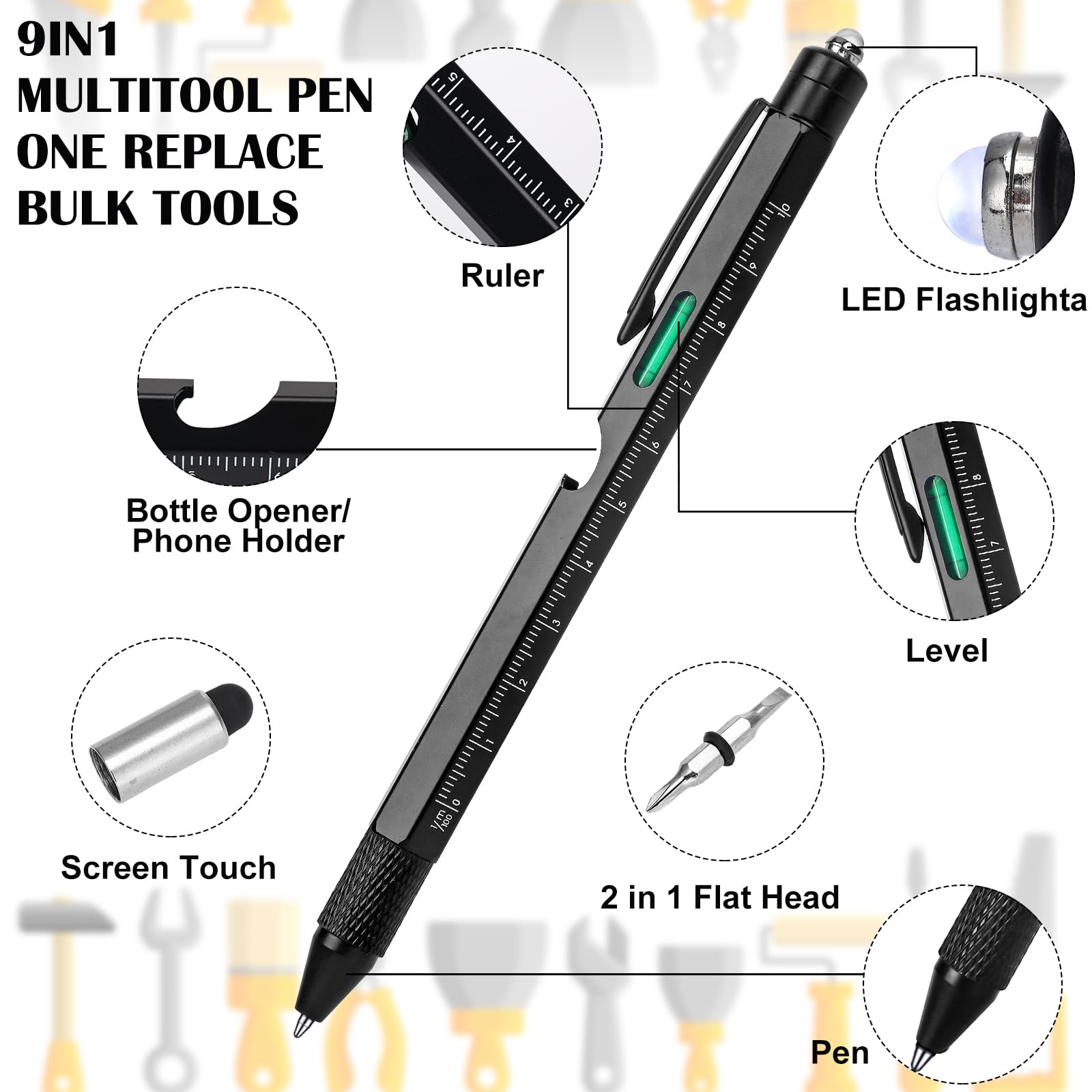 Panitay 4 Pcs Maintenance Man Gift Set for Men 9 in 1 Multi Tool Pen 14 oz Repair Worker Coffee Mug Keychain Sock Funny Christmas Birthday Appreciation Gift for Mechanic Engineer Handyman Carpenter