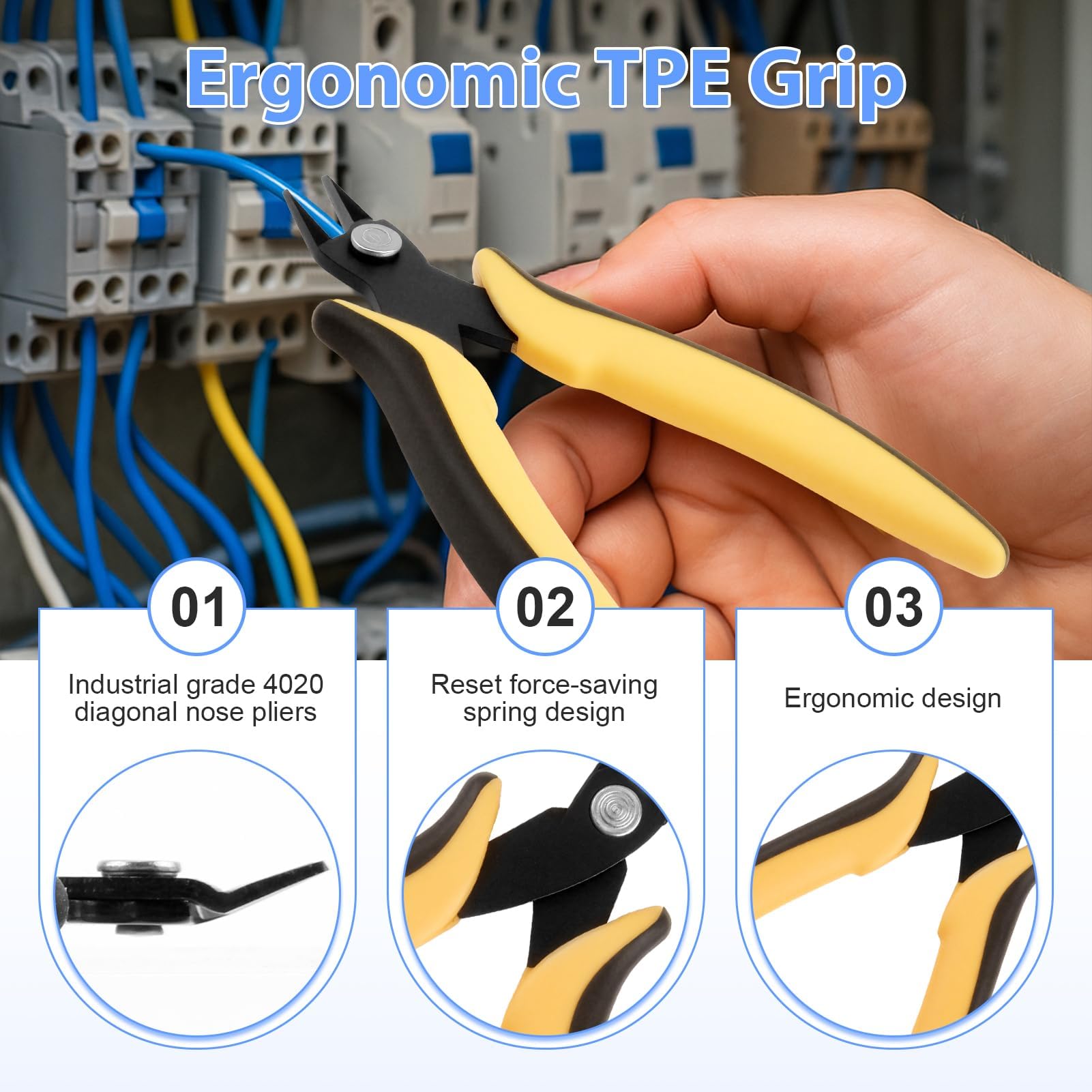 2PCS Wire Cutters Electrical with Non-Slip Soft Grip - Image 3