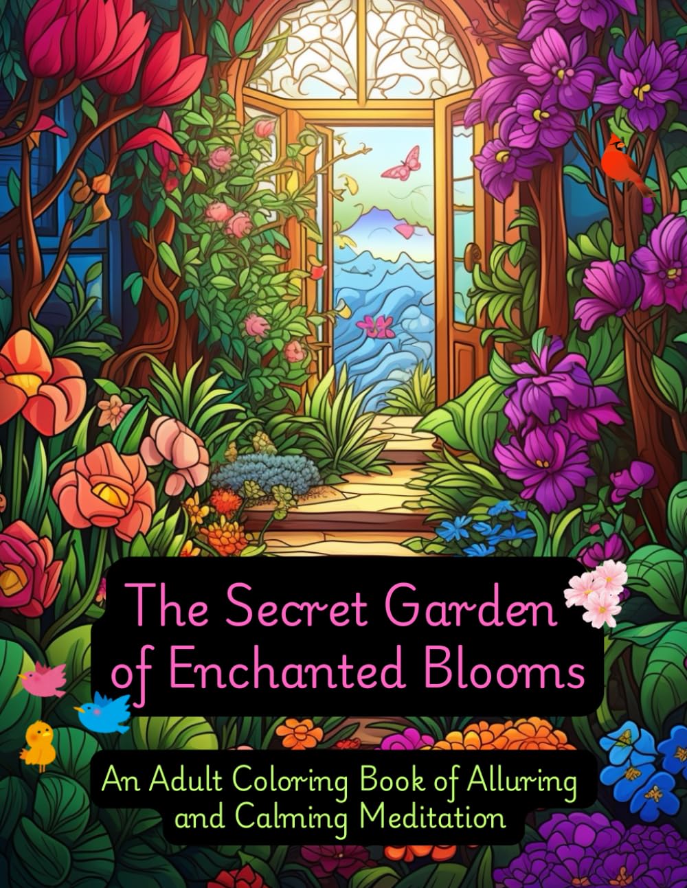 The Secret Garden of Enchanting Blooms: An Adult Coloring Book of Alluring and Calming Meditation