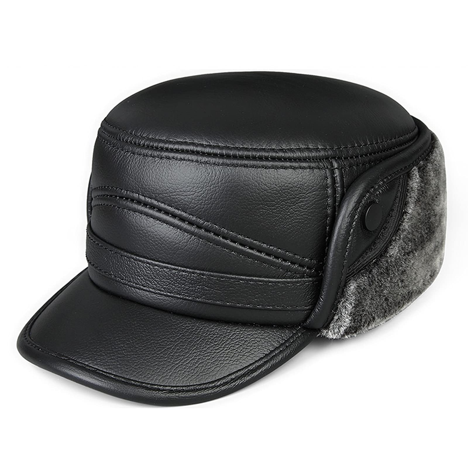 Cappelli invernali, Bomber Cappello da uomo Toper Toper Trapper Hat Faux Pelliccia Bomber Cappellino con Ear Flaps Inverno per gli anziani