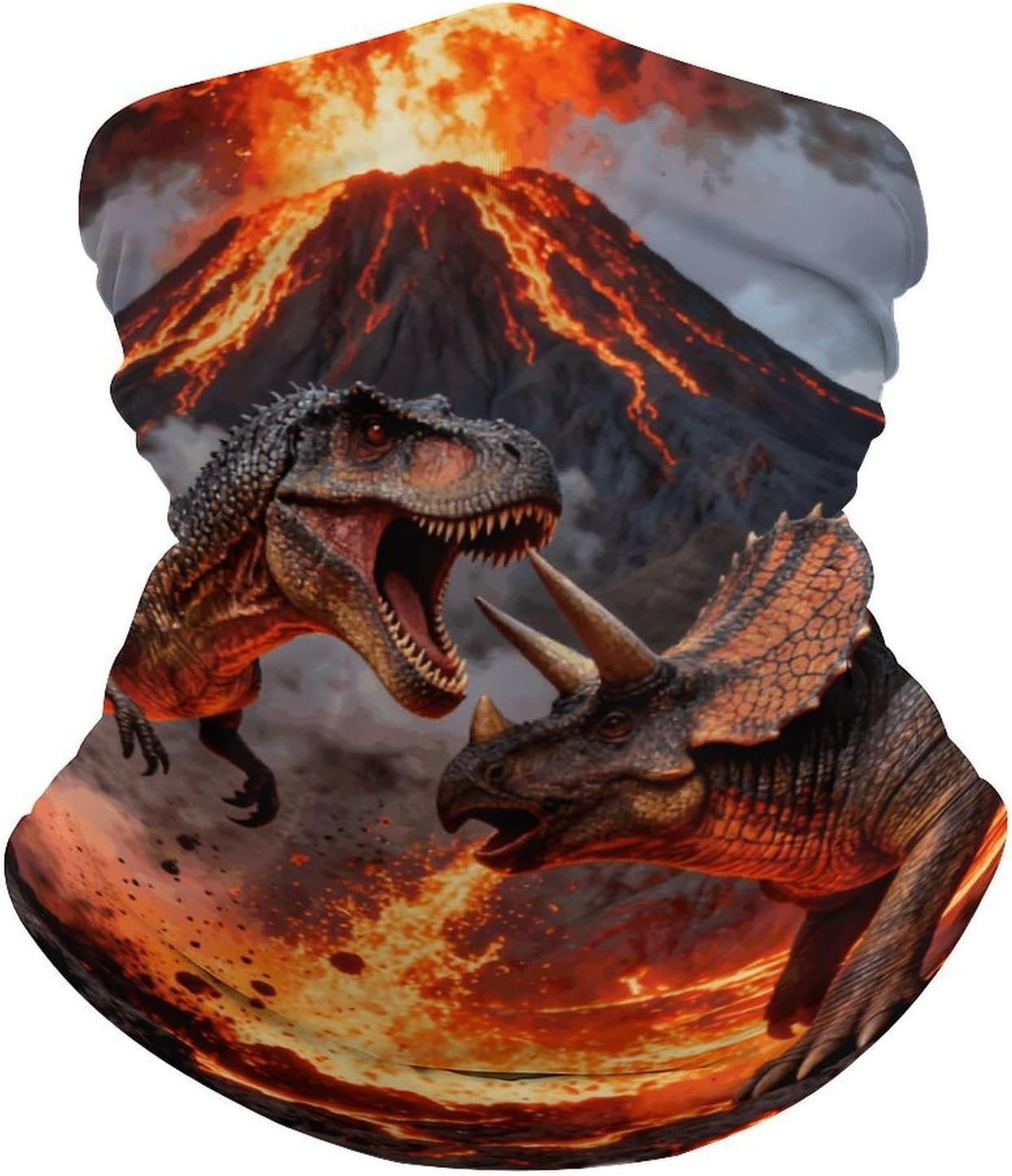 Sun UV Protection Neck Gaiter Upf 50+ Balaclava Ski Dinosaur Volcano Eruption Face Mask Summer Face Cover Scarf Breathable Bandana for Fishing Hunting Kayaking Hiking Cycling Outdoor Activities