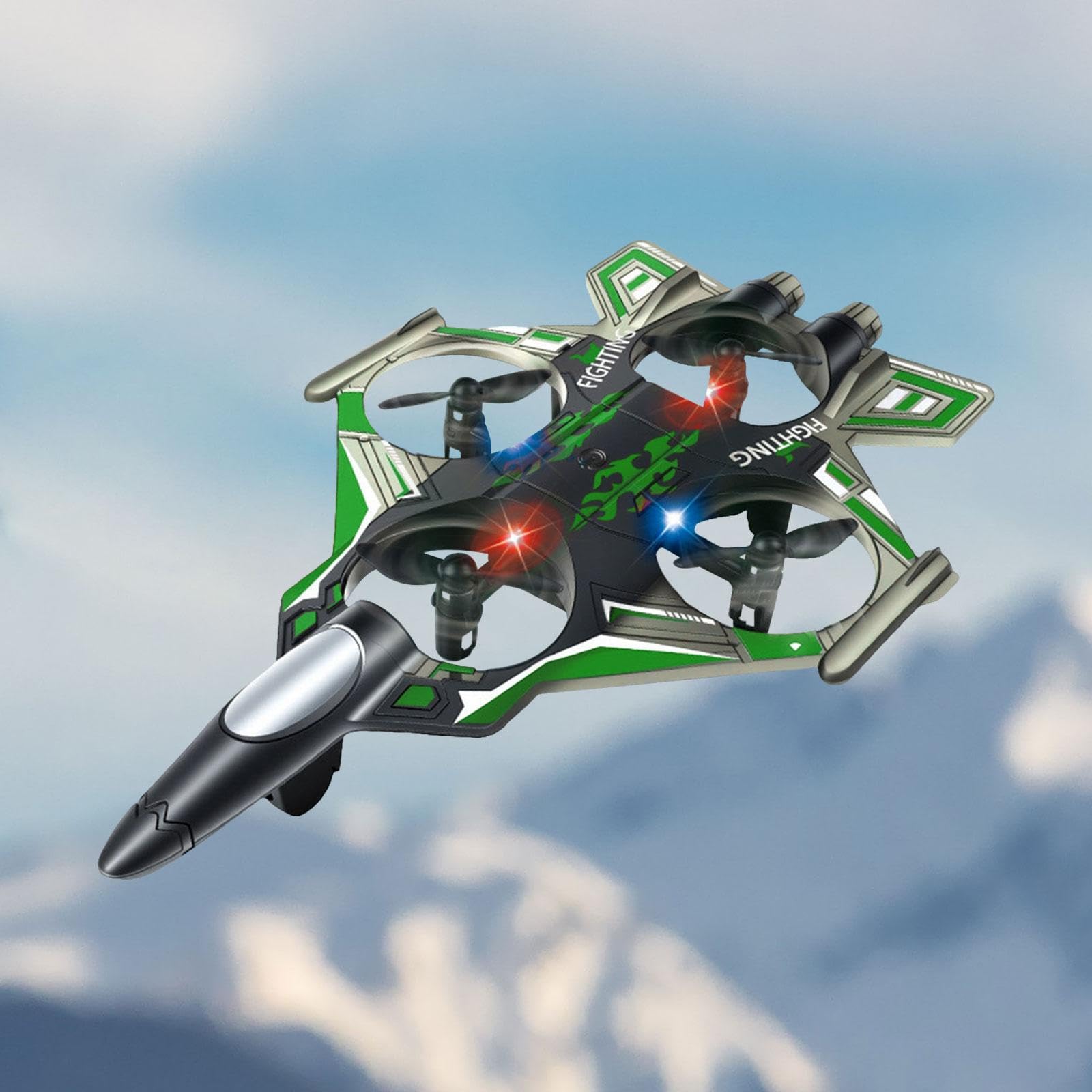 Aereo RC, Modello di Aereo da Caccia telecomandato, per Hobby, per Adulti e Principianti, Verde 1 Batteria
