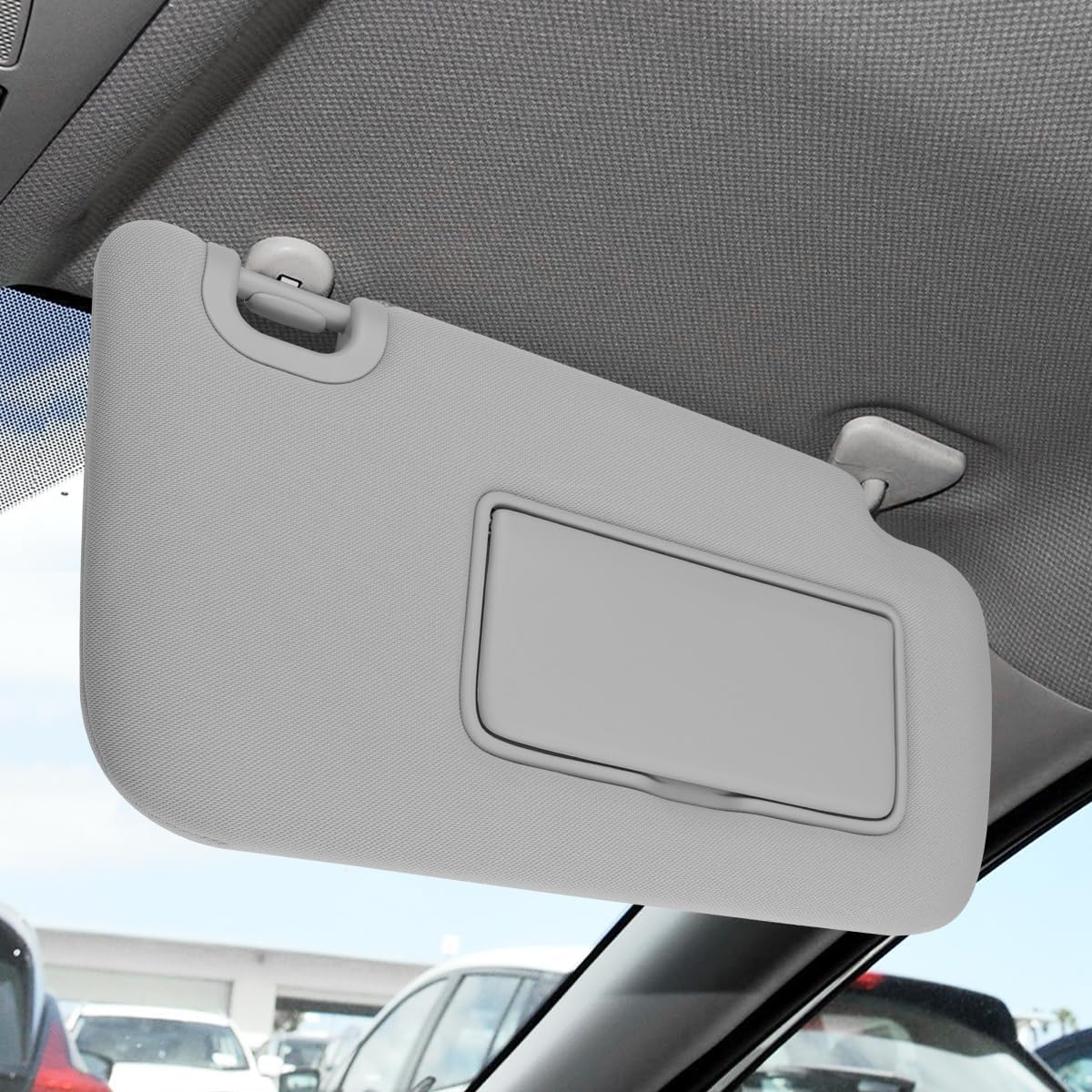INTGET Passenger Side Sun Visor for Nissan Sentra 2013 2014 2015 2016 2017 2018 2019 Accessories Cloth Car Sun Protection Visor Replacement with Mirror Right Side(Passenger Side-for Unlighted Version)