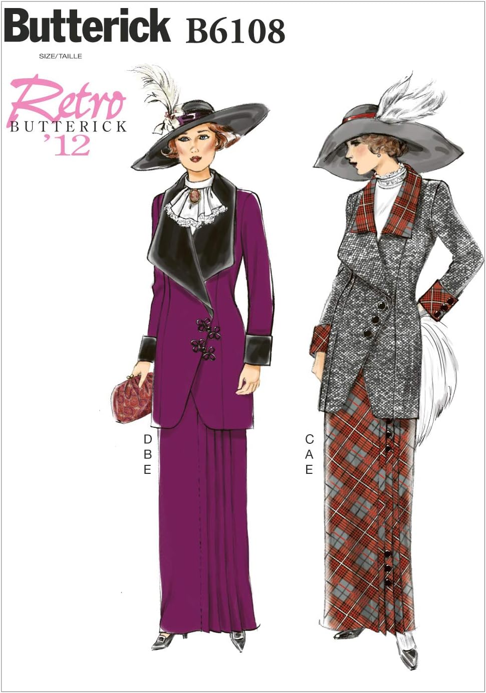 Butterick Patterns 6108 A5 Sizes 6-8 - 10-12 - 14 Misses Jacket Bib and Skirt