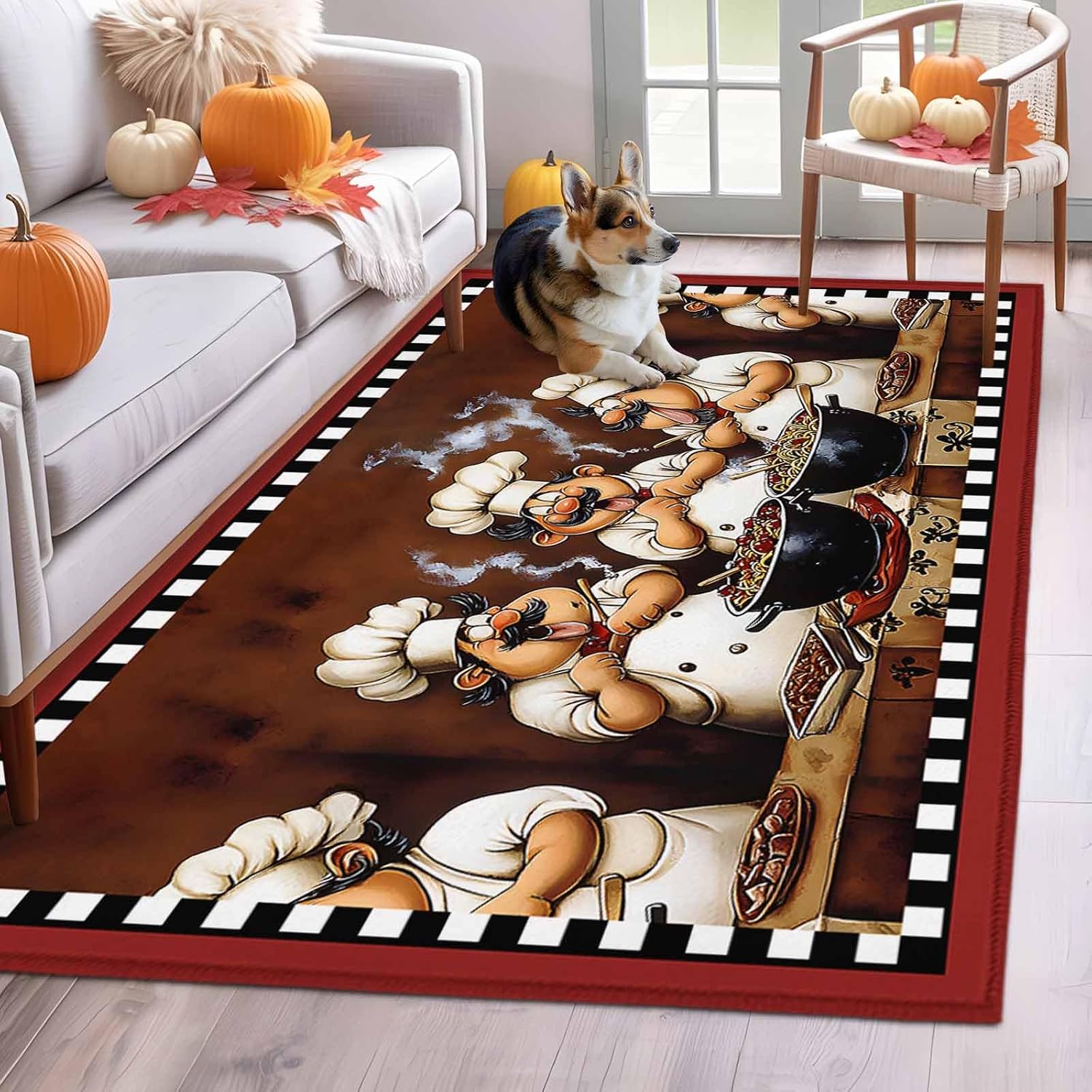 Red Plaid Rug 4x6 Amazon.com: Area Rugs for Living Room 4x6 Ft, Red Chef Non Slip Area ...