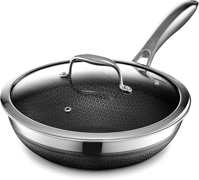 HexClad 10" Hybrid Nonstick Wok & Lid, Induction-Ready, Dishwasher Safe