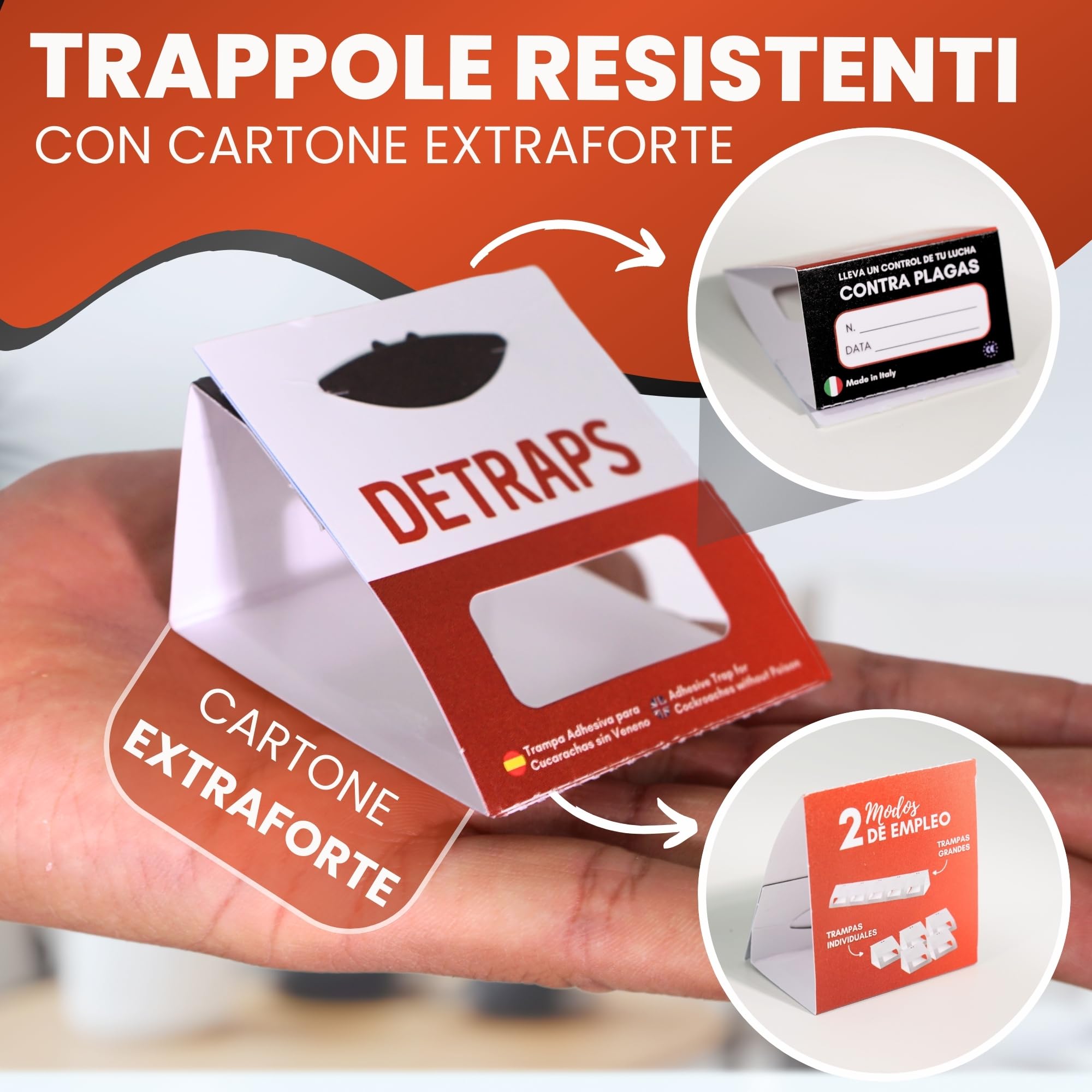 15 PCS - Trappole scarafaggi, trappole per blatte da interno - Prodotto in Italia - Trappole Per Blatte e Scarafaggi, trappole Insetti e Ragni in casa, Soluzione Efficace e Sicura (15 unità)