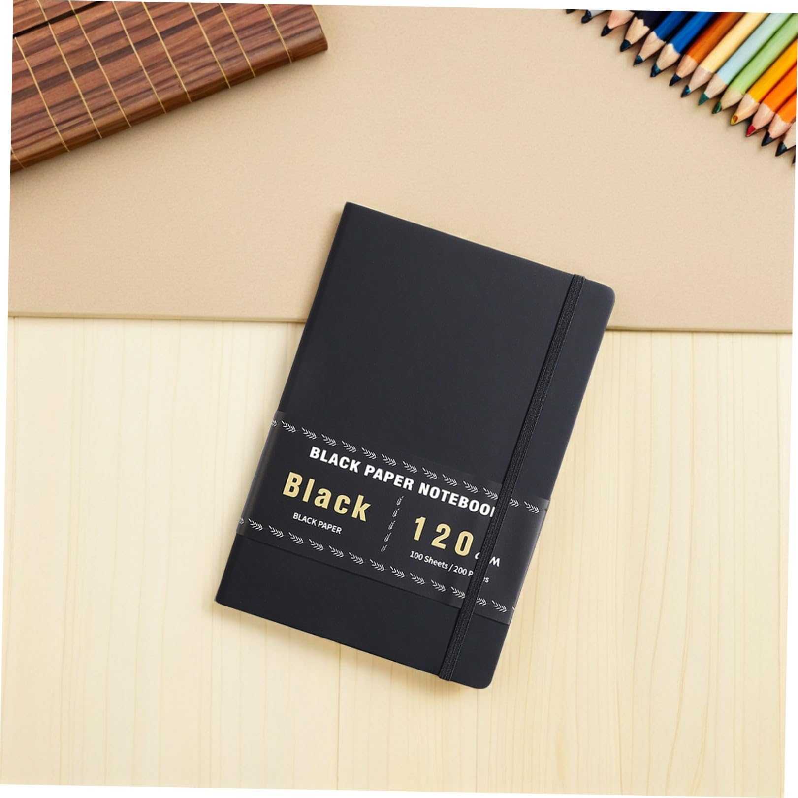 Quaderno Nero Carta Spessa 200 Pagine A5 per Schizzi e Appunti, Carta Pu Versatile e Facile da Trasportare, Design Vintage per Journaling e Disegno