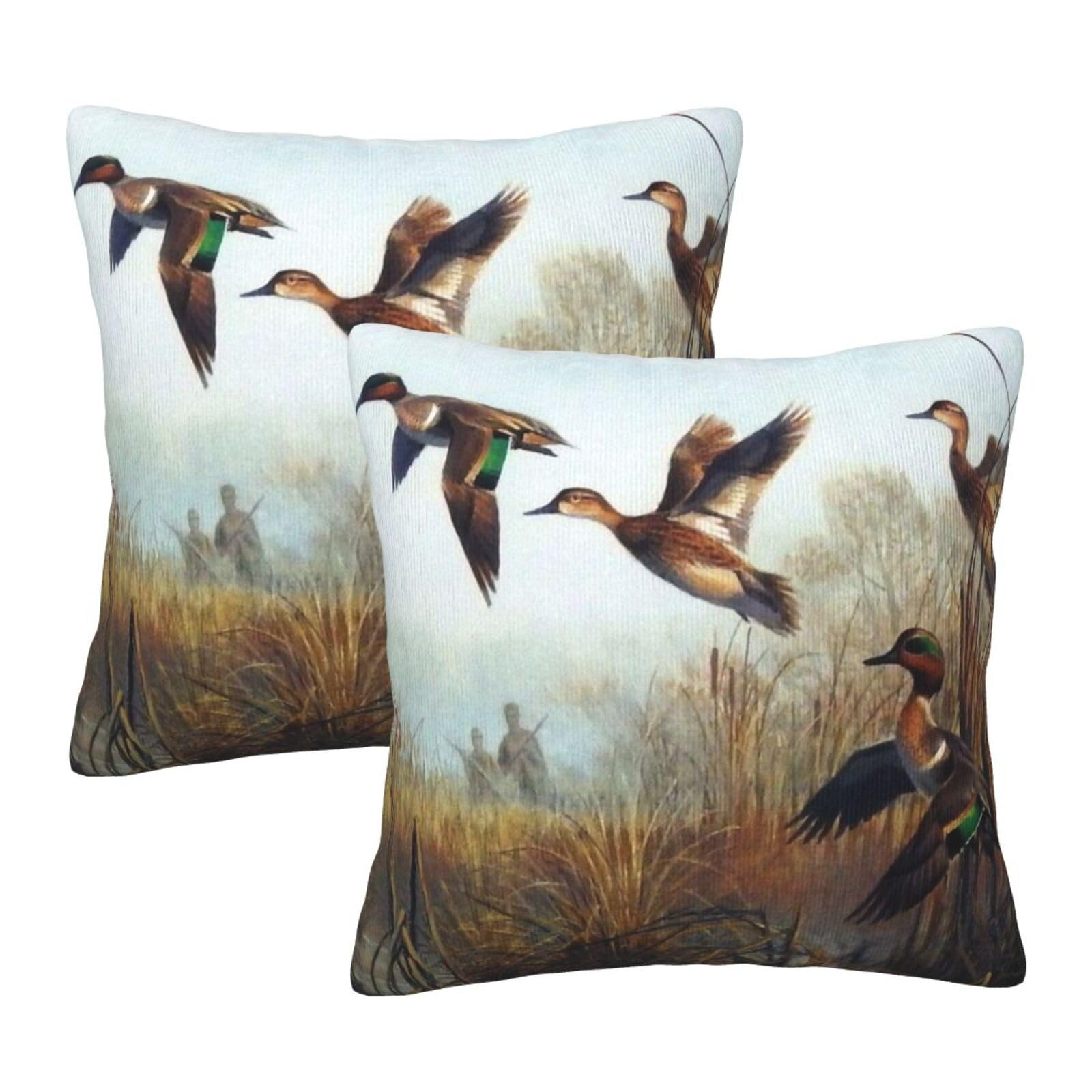 Taies d'oreiller carrées motif chasse Hunting Flying Wild lot de 2 housses de coussin