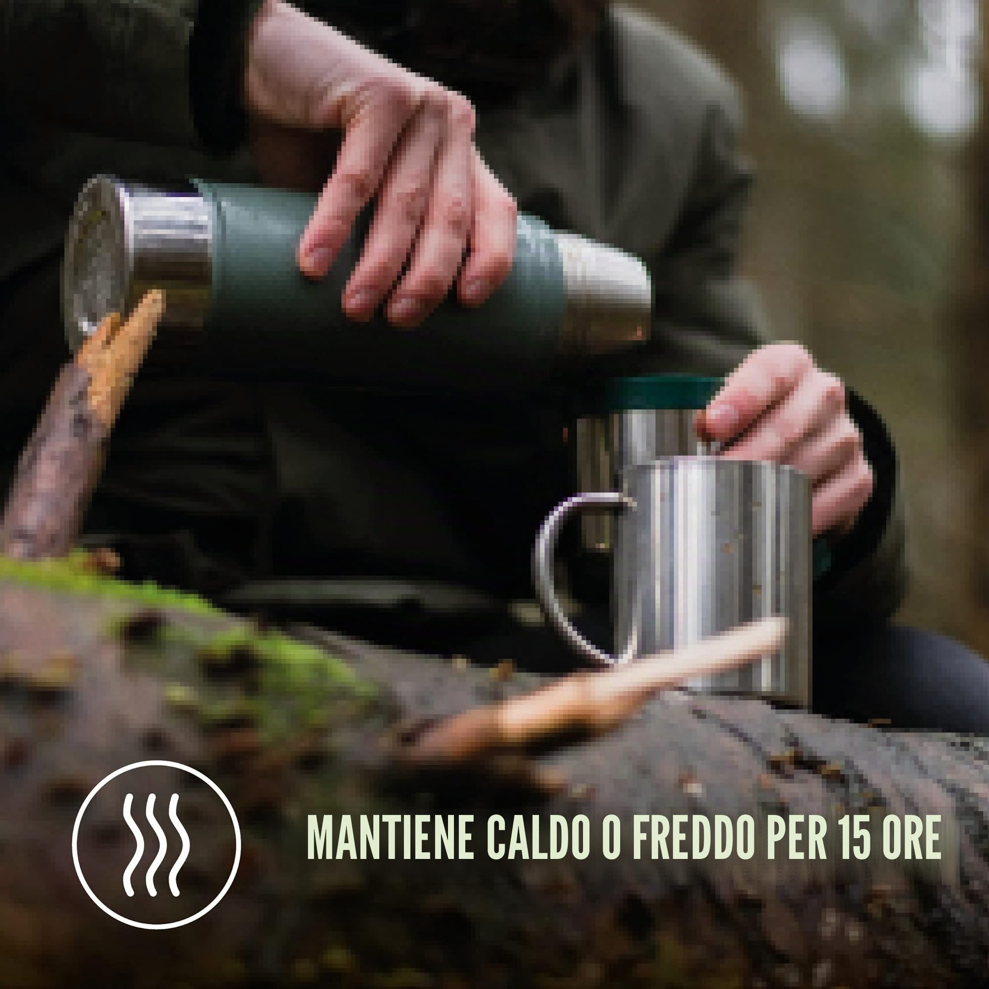 Stanley Classic Legendary Thermos 0.47L - Mantiene La Temperatura 15 Ore (Caldo/Freddo) - Borraccia Termica 500Ml - Senza BPA - Acciaio Inox - Termos - Hammertone Green