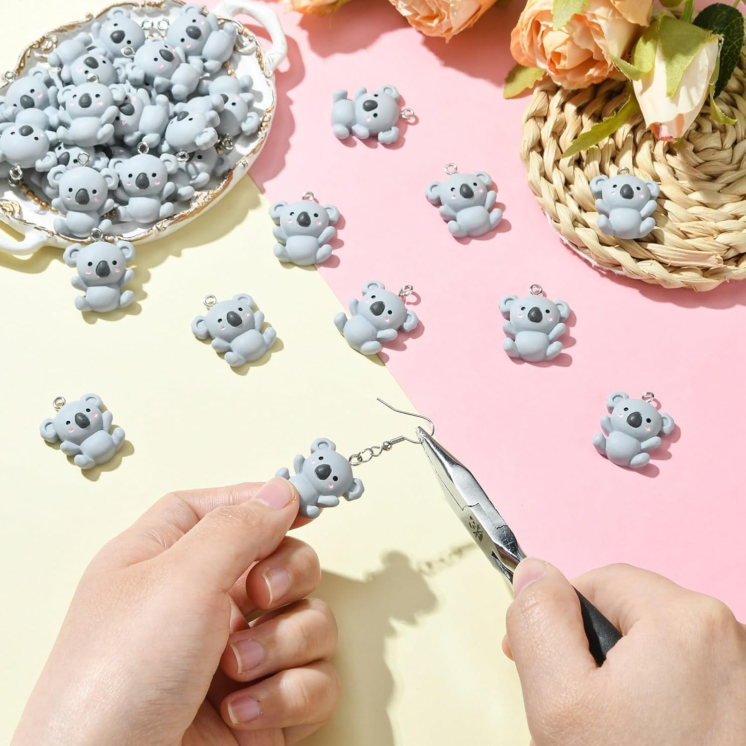 KitBeads 30pcs Resin Koala Charms - Grey Flatback Cartoon Animal Charms for Jewelry Making Earrings Bulk - Image 5