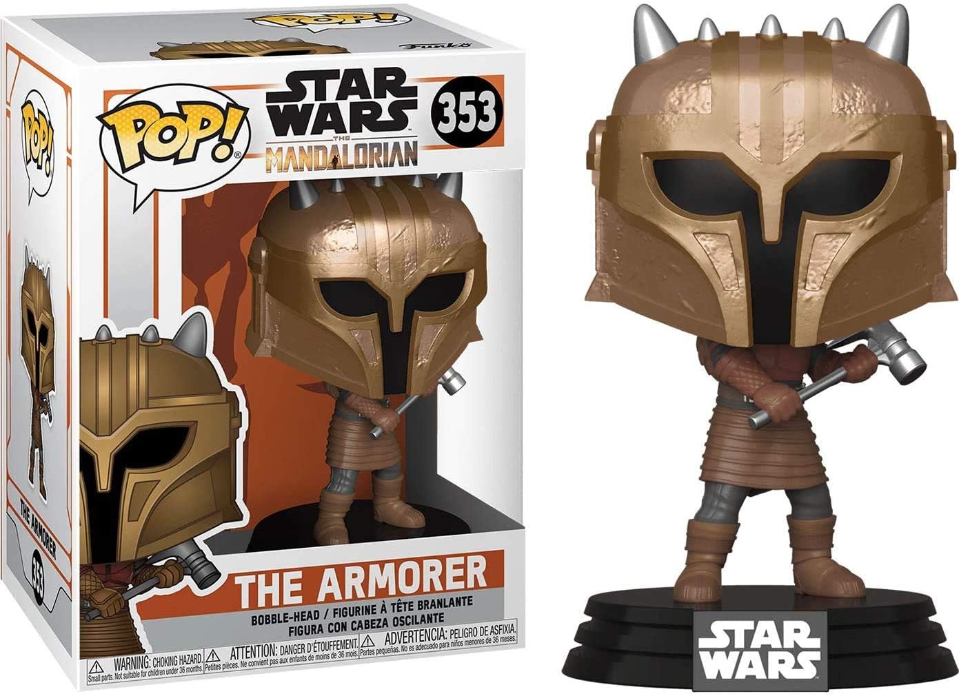 POP Star Wars: The Mandalorian - The Armorer Funko Pop! Vinyl Figure (Bundled with Compatible Pop Box Protector Case), Multicolored, 3.75 inches