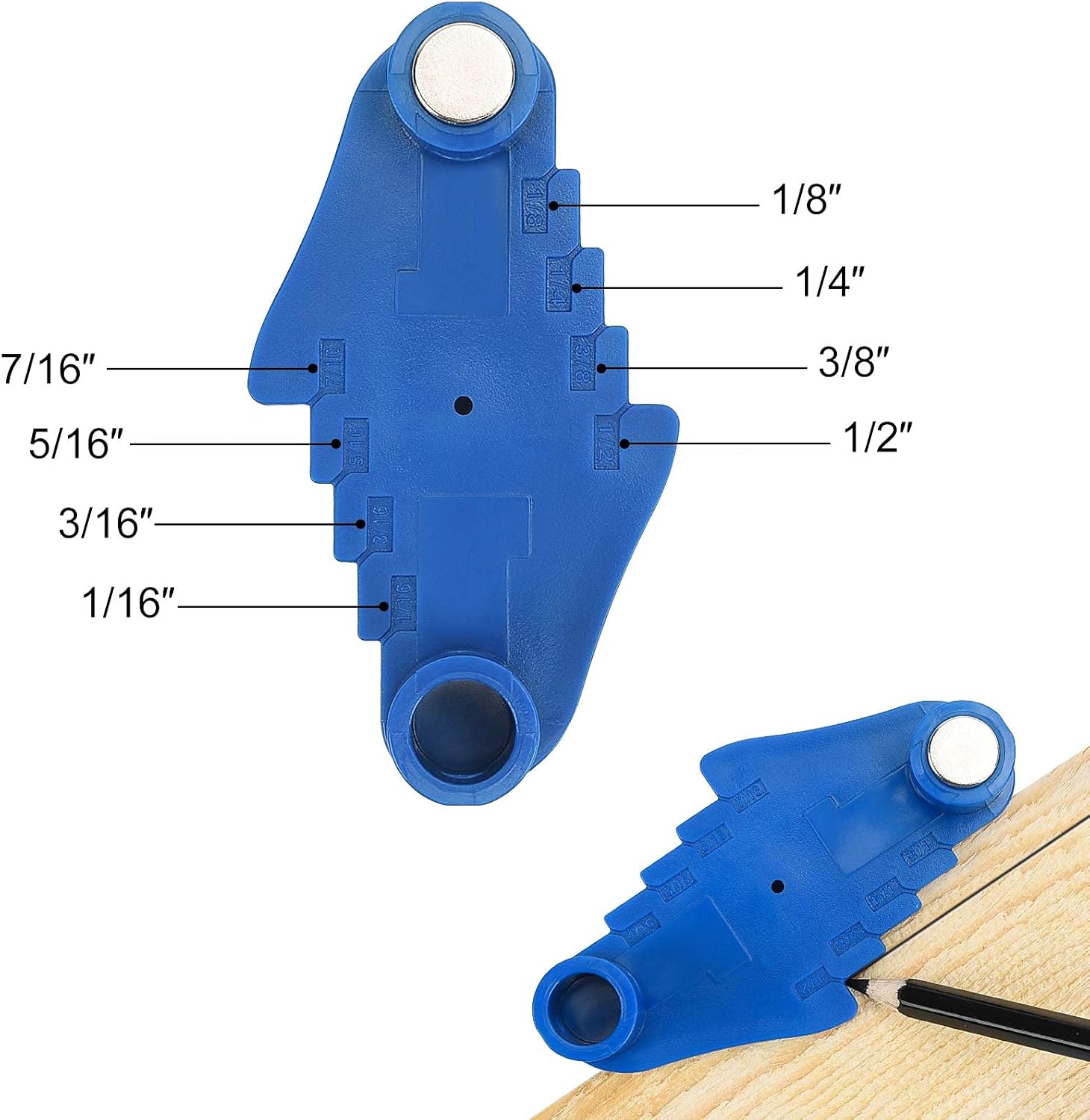 TSAIYOGA Center Scriber Marking Tool, Woodworking Center Finder, Center Offset Marking Tool, Center Scriber For Board, Fits Standard Wooden Pencils (2) : Tools & Home Improvement
