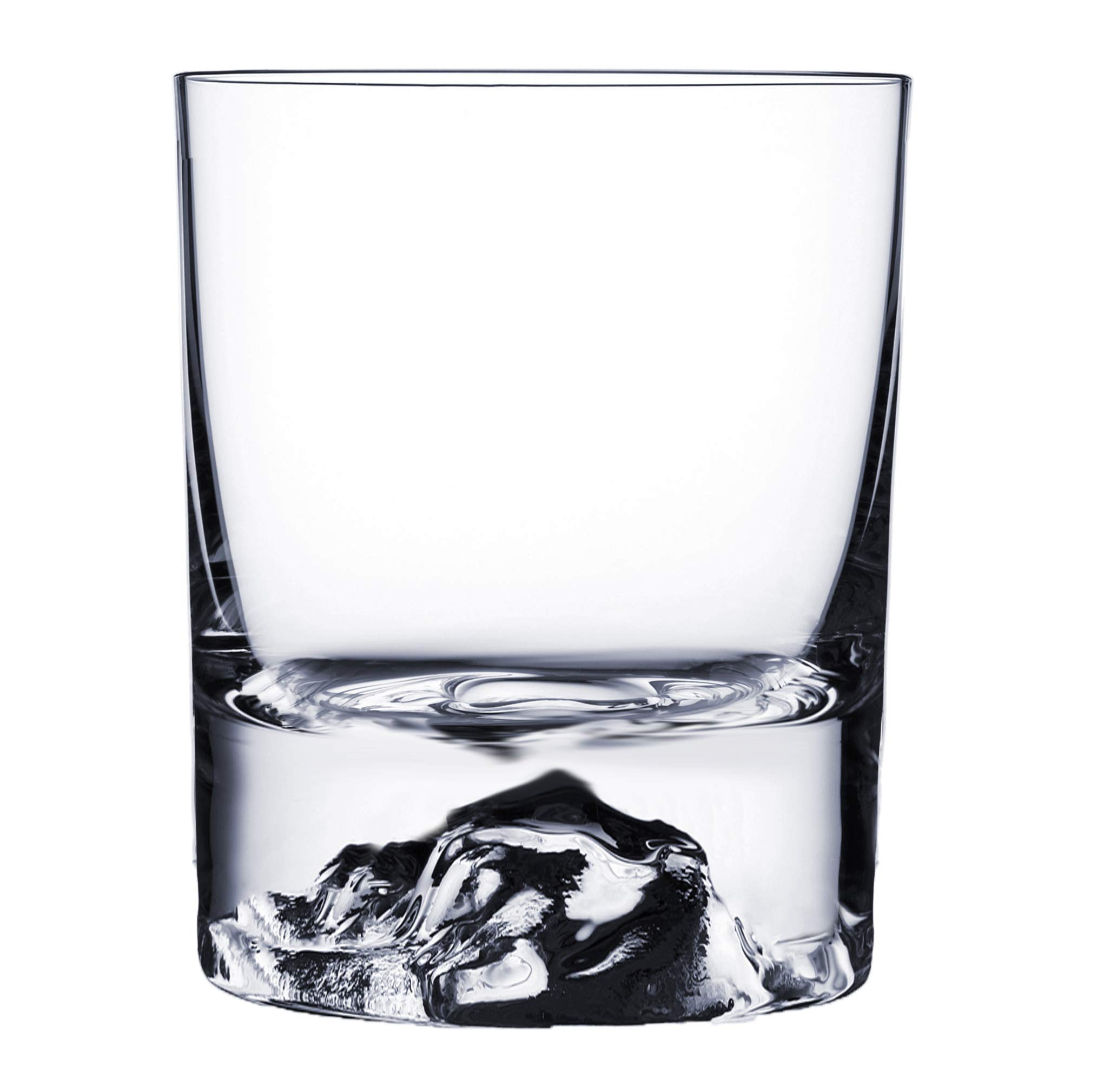 Amehla"Foundation Crystal Rocks Glasses - 10oz Whiskey Glasses with Mountains Heavy Weighted Base, Mountain Whiskey Glass for Bourbon - Elegant 10oz Cocktail Glass Set of 2