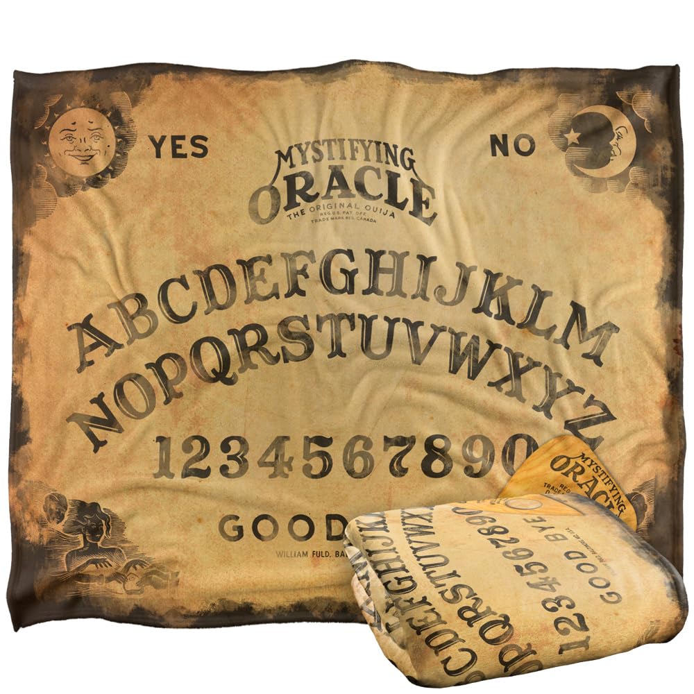 Hasbro Unisex White Ouija Vintage Silky Touch Super Soft Throw Blanket 152X127cm In