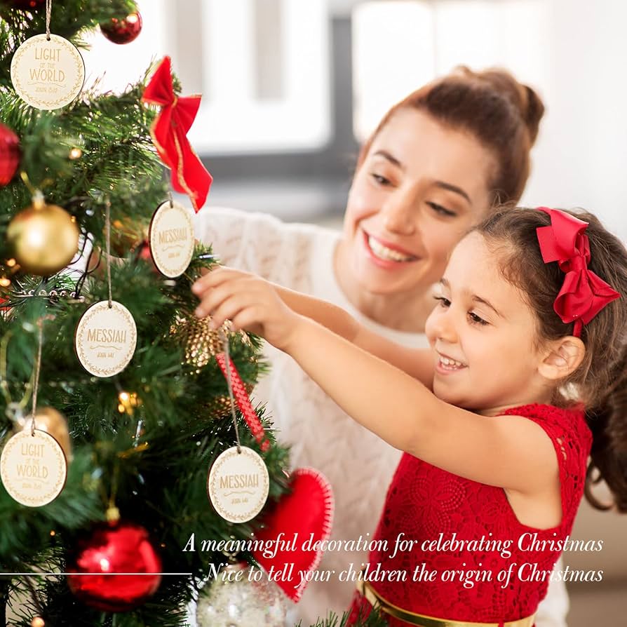 Amazon.co.jp: Yookeer 12個 クリスマス イエスの名前 木製