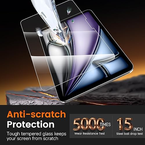 Vista 7 de PandaShield Paquete de 2 Protectores de Pantalla de Vidrio Templado 9H+ para iPad Air M3/M2 (11 pulgadas, 7ª/6ª Gen, 2025/2024) - Caja de HD