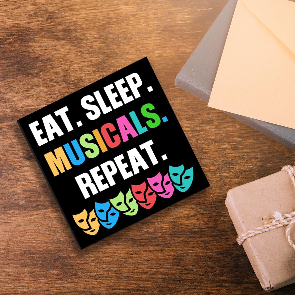 Musical Theatre Theaters Lover Fans Wooden Box Sign Decor for Home Room Office Desk Bookshelf Decorations, Musical Theatre Theaters Music Lover Fans Teacher Actors Musician Gifts, Repeat image 5