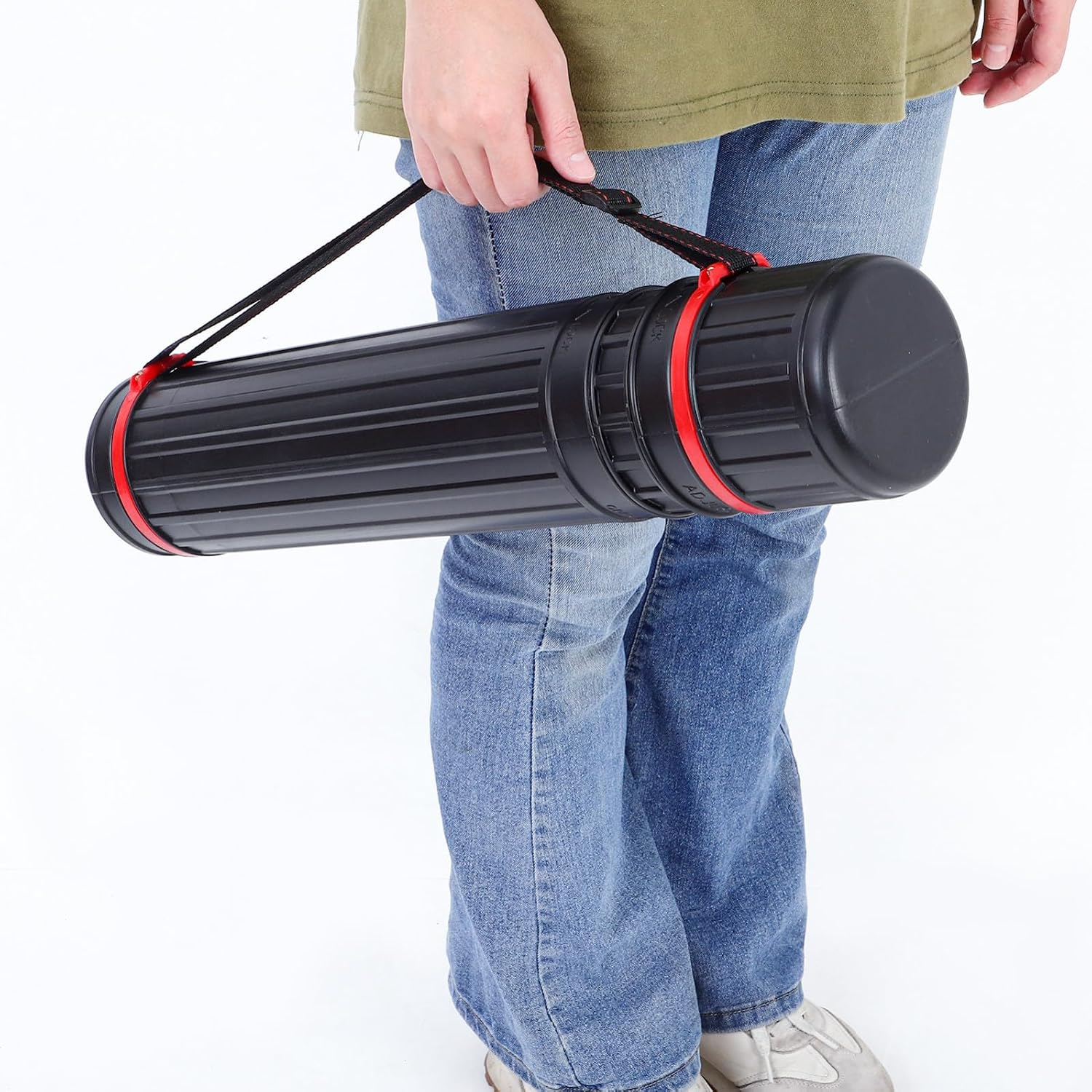 Expandable Hard Plastic Mailing Tube 10.5cm X 90cm with Adjustable Strap for Poster, Blueprint, Artwork Storage and Travel Transport